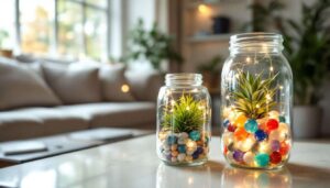 Szklane słoiki nie tylko na kwiaty: kreatywne pomysły, które odmienią salon