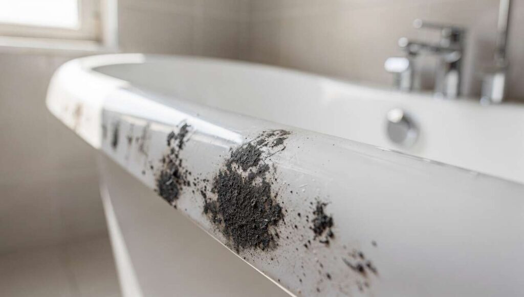 Silikon w łazience pokryty czarnym nalotem: prosty sposób na usunięcie pleśni
