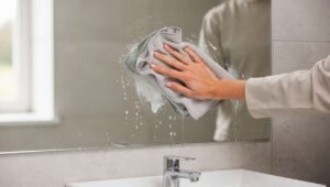 Przetrzyj lustro w łazience tym roztworem: para przestanie je zaparowywać