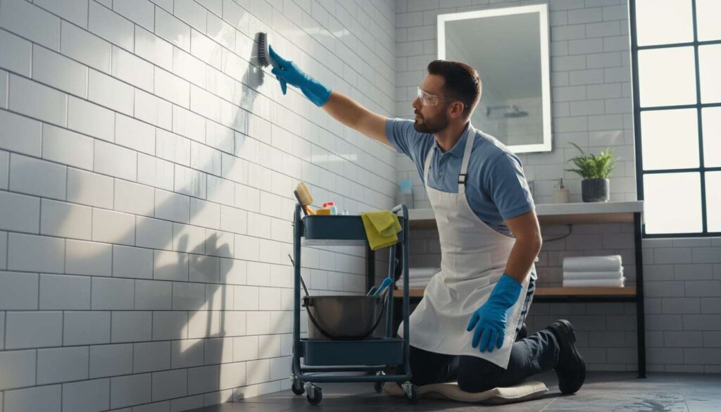 Profesjonalna sprzątaczka wyjaśnia dlaczego myje płytki łazienkowe od dołu do góry a nie odwrotnie