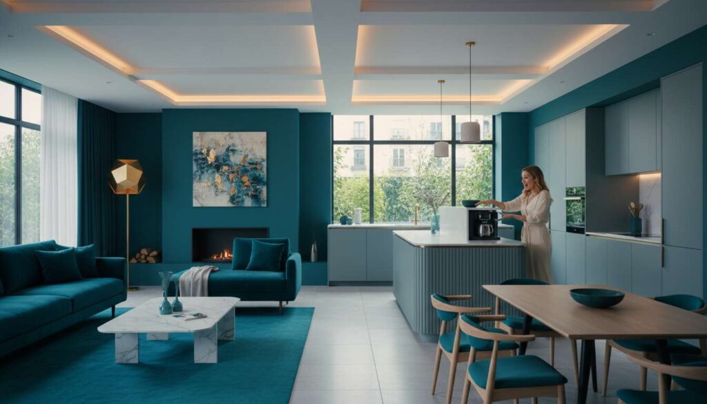 Ten kolor mocno miesza w trendach w tym roku. Świetny do salonu i kuchni